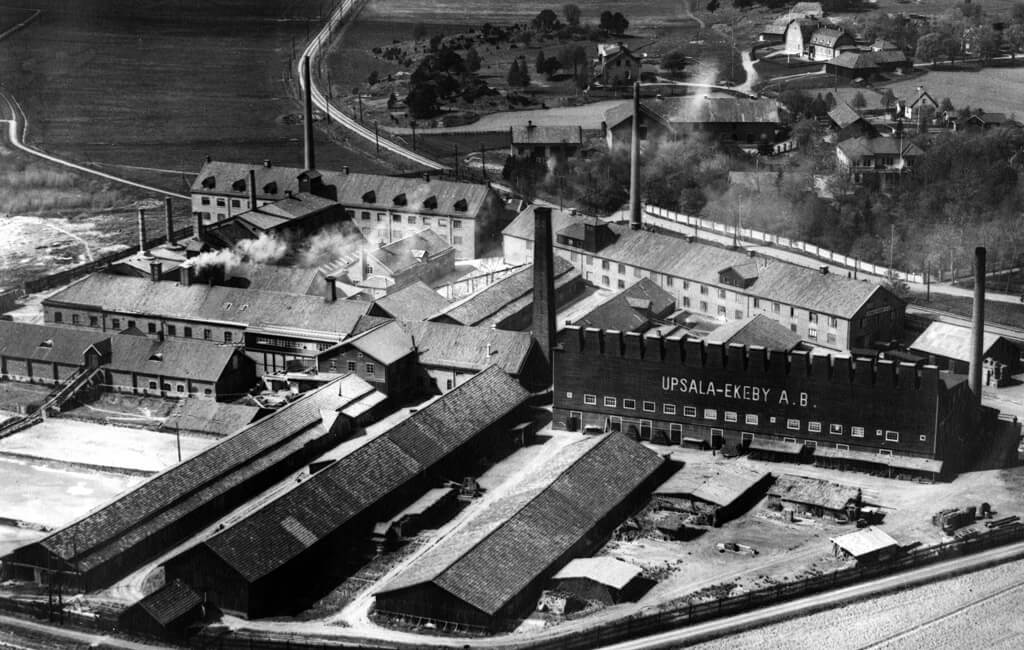 Historia Ekeby Bruk - Flygbild över fabriken
